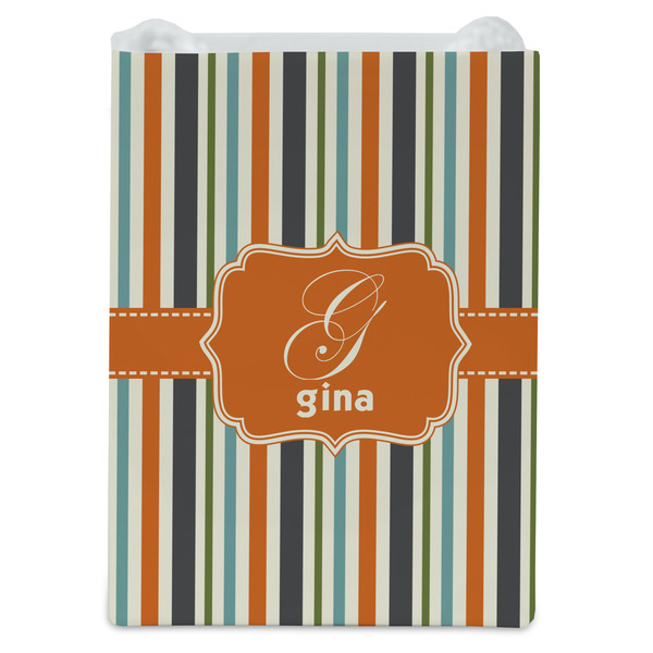 Orange & Blue Stripes Jewelry Gift Bag - Gloss - Front