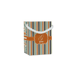 Orange & Blue Stripes Jewelry Gift Bags - Gloss (Personalized)