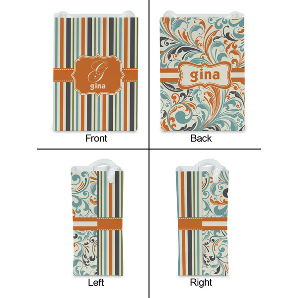 Orange & Blue Stripes Jewelry Gift Bag - Matte - Approval