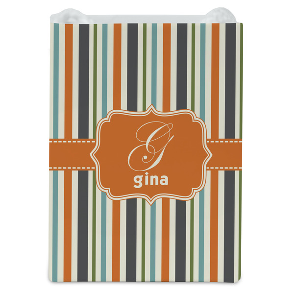 Orange & Blue Stripes Jewelry Gift Bag - Matte - Front