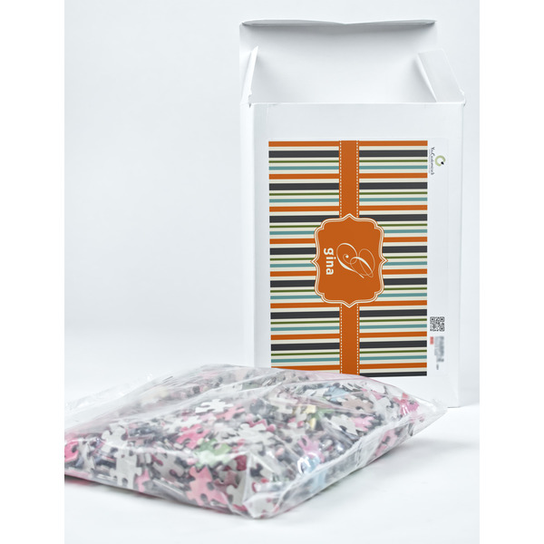 Orange & Blue Stripes Jigsaw Puzzle 1014 Piece - Box