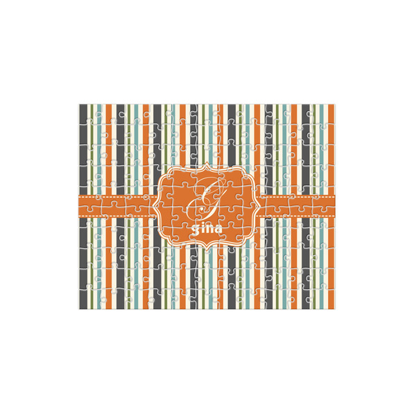 Custom Orange & Blue Stripes 110 pc Jigsaw Puzzle (Personalized)