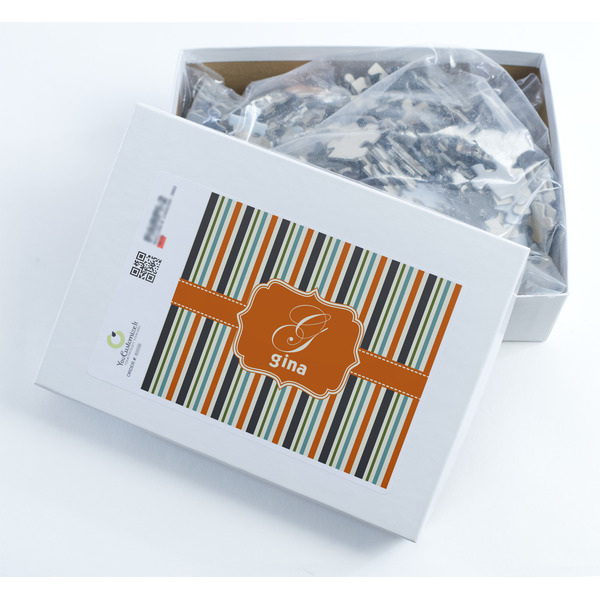 Orange & Blue Stripes Jigsaw Puzzle 500 Piece - Box