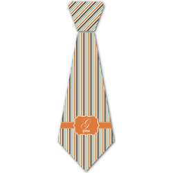 Orange & Blue Stripes Iron On Tie - 4 Sizes w/ Name and Initial