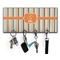 Orange & Blue Stripes Key Hanger w/ 4 Hooks & Keys
