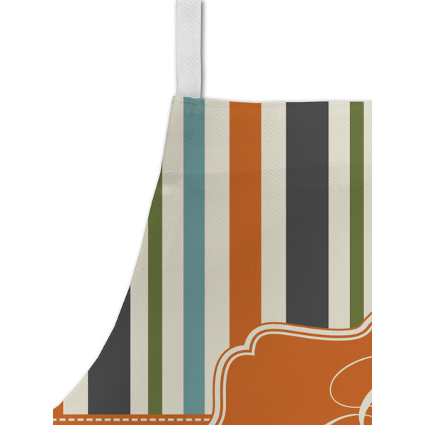 Orange & Blue Stripes Kid's Aprons - Detail