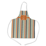 Orange & Blue Stripes Kid's Apron - Medium (Personalized)