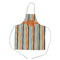 Orange & Blue Stripes Kid's Apron w/ Name and Initial
