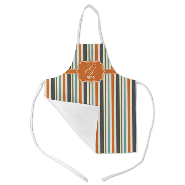 Orange & Blue Stripes Kid's Aprons - Medium - Main (med/lrg)