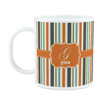 Orange & Blue Stripes Plastic Kids Mug (Personalized)