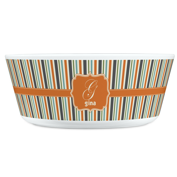 Orange & Blue Stripes Kids Bowls - FRONT