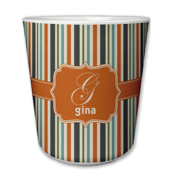 Custom Orange & Blue Stripes Plastic Tumbler 6oz (Personalized)