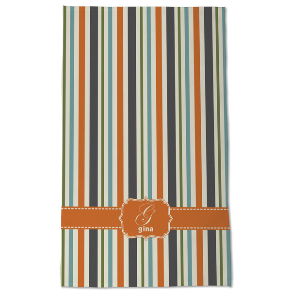 Orange & Blue Stripes Kitchen Towel - Poly Cotton - Full Front