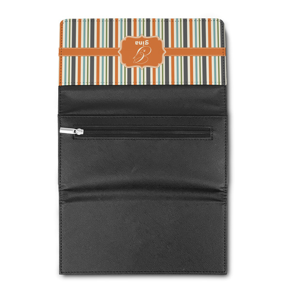 Orange & Blue Stripes Ladies Wallet  (Personalized Opt)