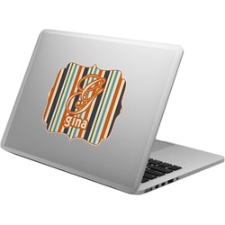 Orange & Blue Stripes Laptop Decal (Personalized)