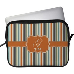 Orange & Blue Stripes Laptop Sleeve / Case (Personalized)