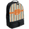 Orange & Blue Stripes Large Backpack - Black - Angled View