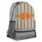 Orange & Blue Stripes Large Backpack - Gray - Angled View
