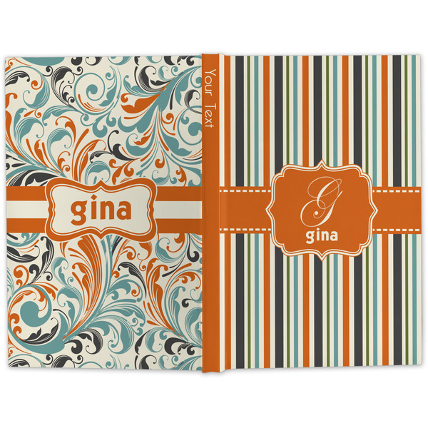 Orange & Blue Stripes Large Hard Cover Journal - Apvl