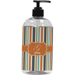 Orange & Blue Stripes Plastic Soap / Lotion Dispenser (Personalized)