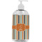 Orange & Blue Stripes Plastic Soap / Lotion Dispenser (16 oz - Large - White) (Personalized)