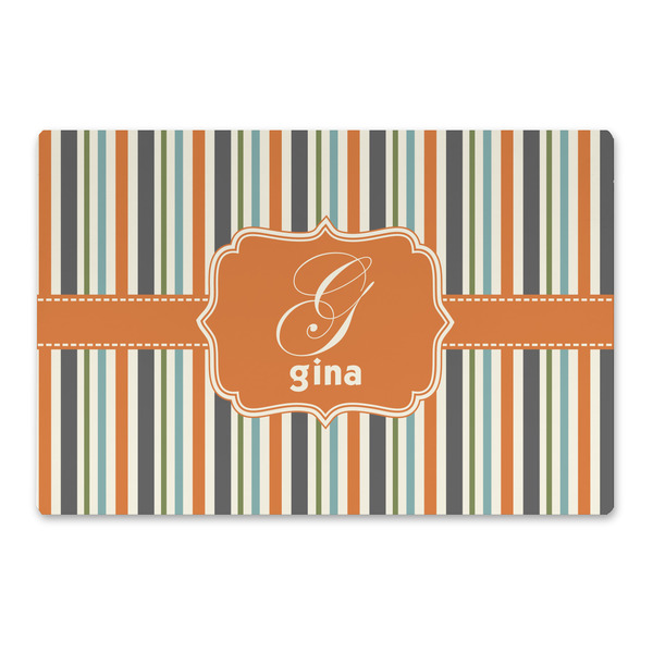 Custom Orange & Blue Stripes Large Rectangle Car Magnet (Personalized)