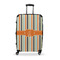 Orange & Blue Stripes Suitcase - 28" Large - Checked w/ Name and Initial