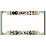 Orange & Blue Stripes License Plate Frame - Style A (Personalized)
