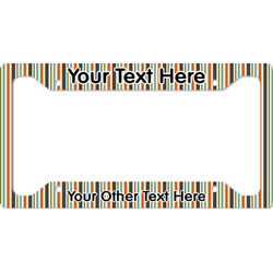 Orange & Blue Stripes License Plate Frame - Style A (Personalized)