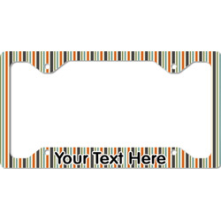 Orange & Blue Stripes License Plate Frame - Style C (Personalized)