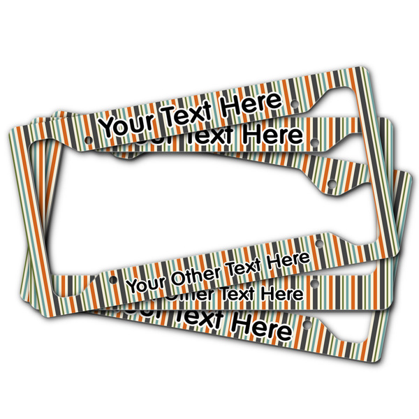 Orange & Blue Stripes License Plate Frames - (PARENT MAIN)