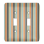 Orange & Blue Stripes Light Switch Cover (2 Toggle Plate)