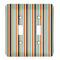 Orange Blue Swirls & Stripes Light Switch Cover (2 Toggle Plate)