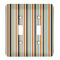 Orange & Blue Stripes Light Switch Cover (2 Toggle Plate)