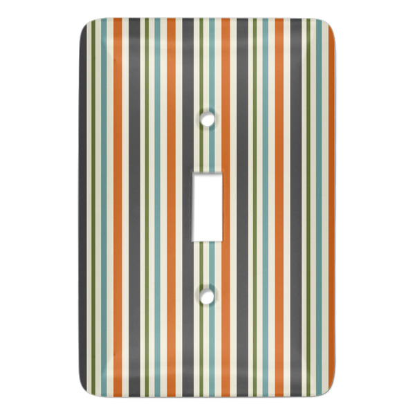 Custom Orange & Blue Stripes Light Switch Cover