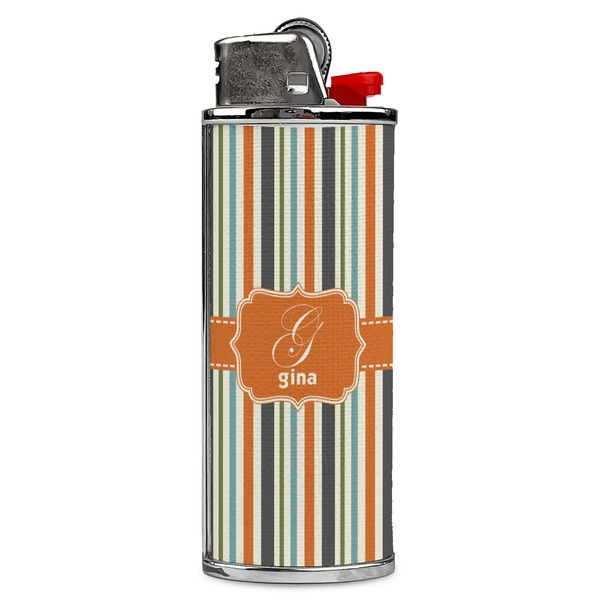 Custom Orange & Blue Stripes Case for BIC Lighters (Personalized)