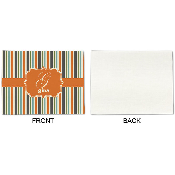 Orange & Blue Stripes Linen Placemat - APPROVAL Single (single sided)