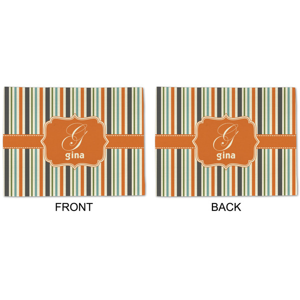 Orange & Blue Stripes Linen Placemat - APPROVAL (double sided)