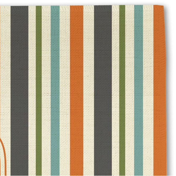Orange & Blue Stripes Linen Placemat - DETAIL
