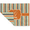 Orange & Blue Stripes Linen Placemat - Folded Corner (double side)