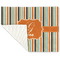 Orange & Blue Stripes Linen Placemat - Folded Corner (single side)