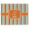 Orange & Blue Stripes Linen Placemat - Front