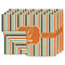 Orange & Blue Stripes Linen Placemat - MAIN Set of 4 (double sided)