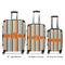 Orange & Blue Stripes Luggage Bags all sizes - With Handle
