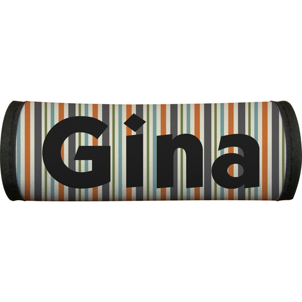 Orange & Blue Stripes Luggage Handle Wrap