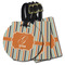 Orange & Blue Stripes Luggage Tags - 3 Shapes Availabel