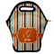 Orange & Blue Stripes Lunch Bag w/ Name and Initial