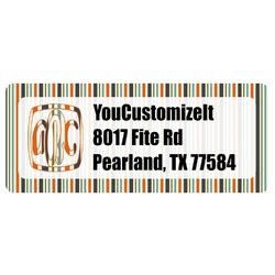 Orange & Blue Stripes Return Address Labels (Personalized)
