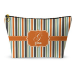 Orange & Blue Stripes Makeup Bag (Personalized)