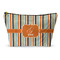 Orange & Blue Stripes Makeup Bag (Personalized)